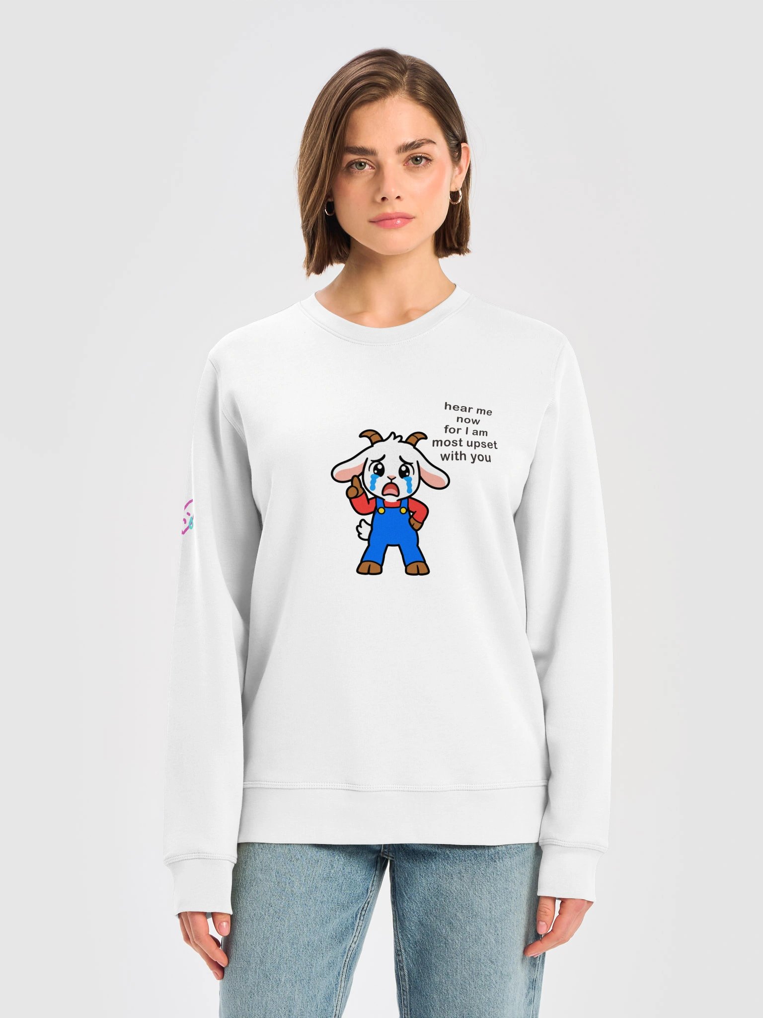 Wear Your Heart on Your Sleeves – White Sweater product image (5)