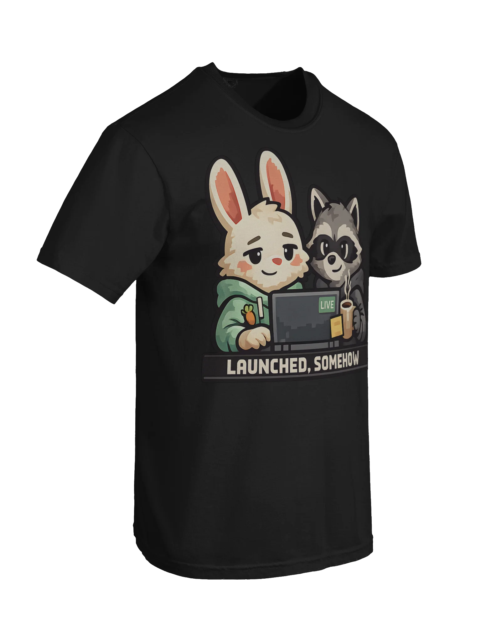 Launched, Somehow Rabbit & Raccoon T-Shirt product image (8)