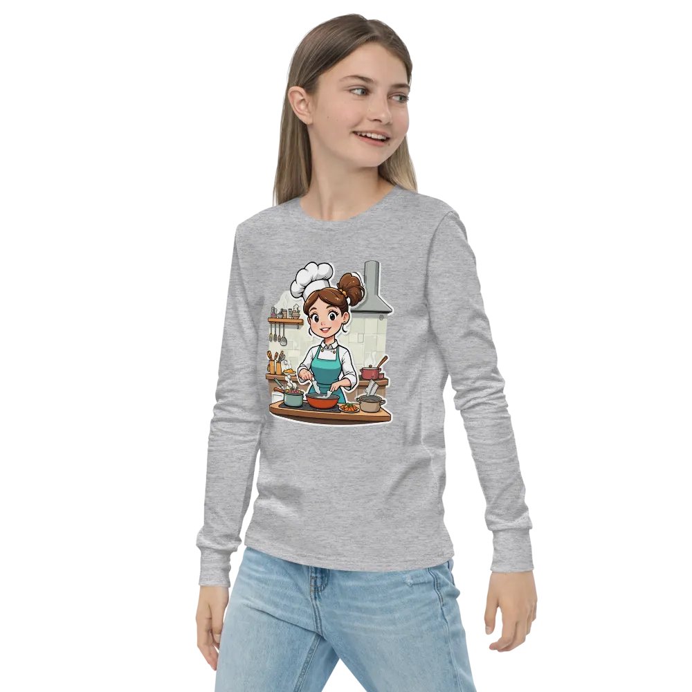 Chef's Kitchen Cartoon Youth Long Sleeve T-Shirt product image (22)