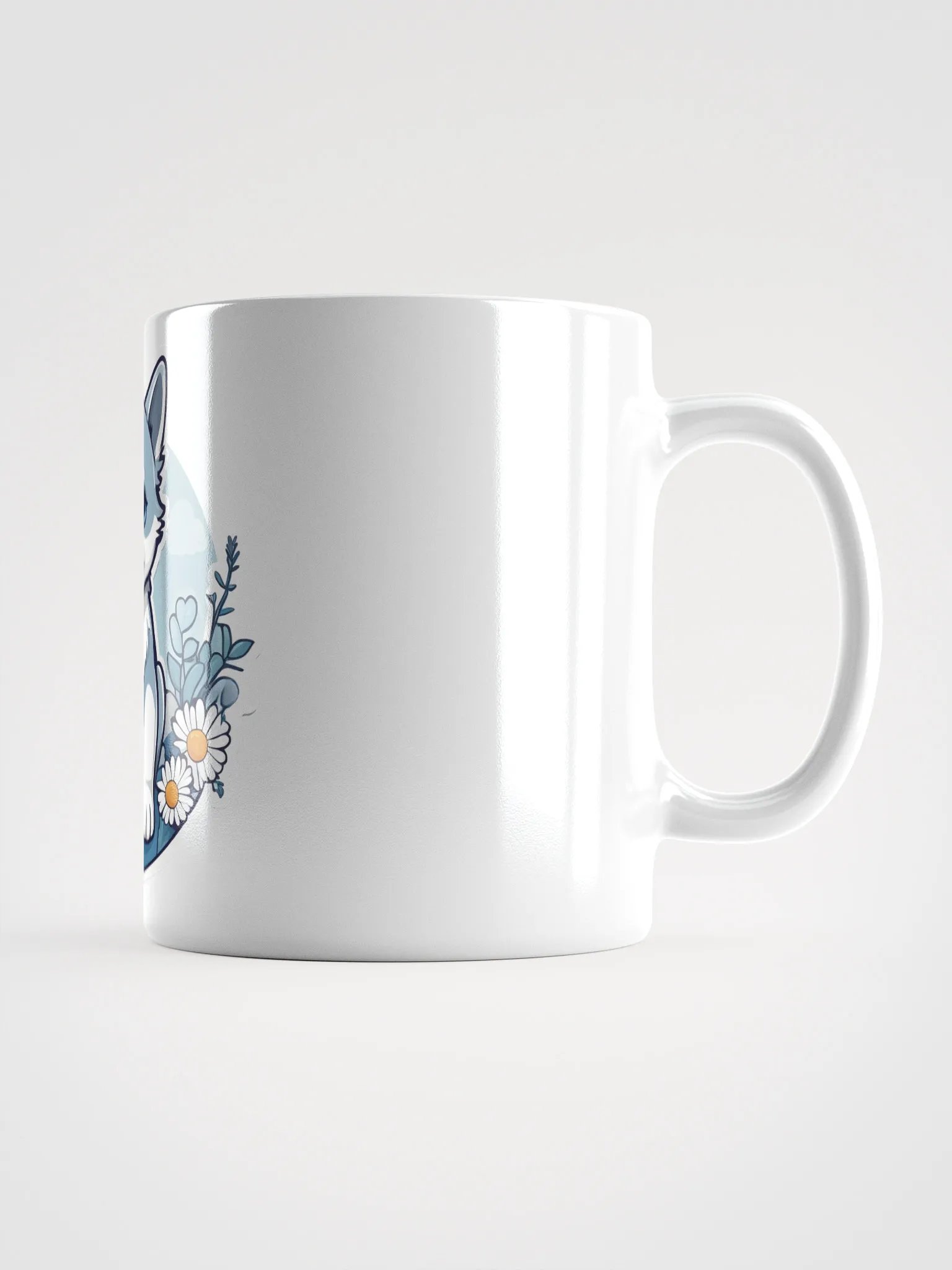 Blue Daisy White Glossy Mug product image (2)