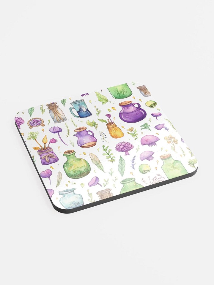 Glossed Cork Coaster 🟩 🔶 🟪 Fascinating Watercolor Pattern - Motif 2 product image (2)