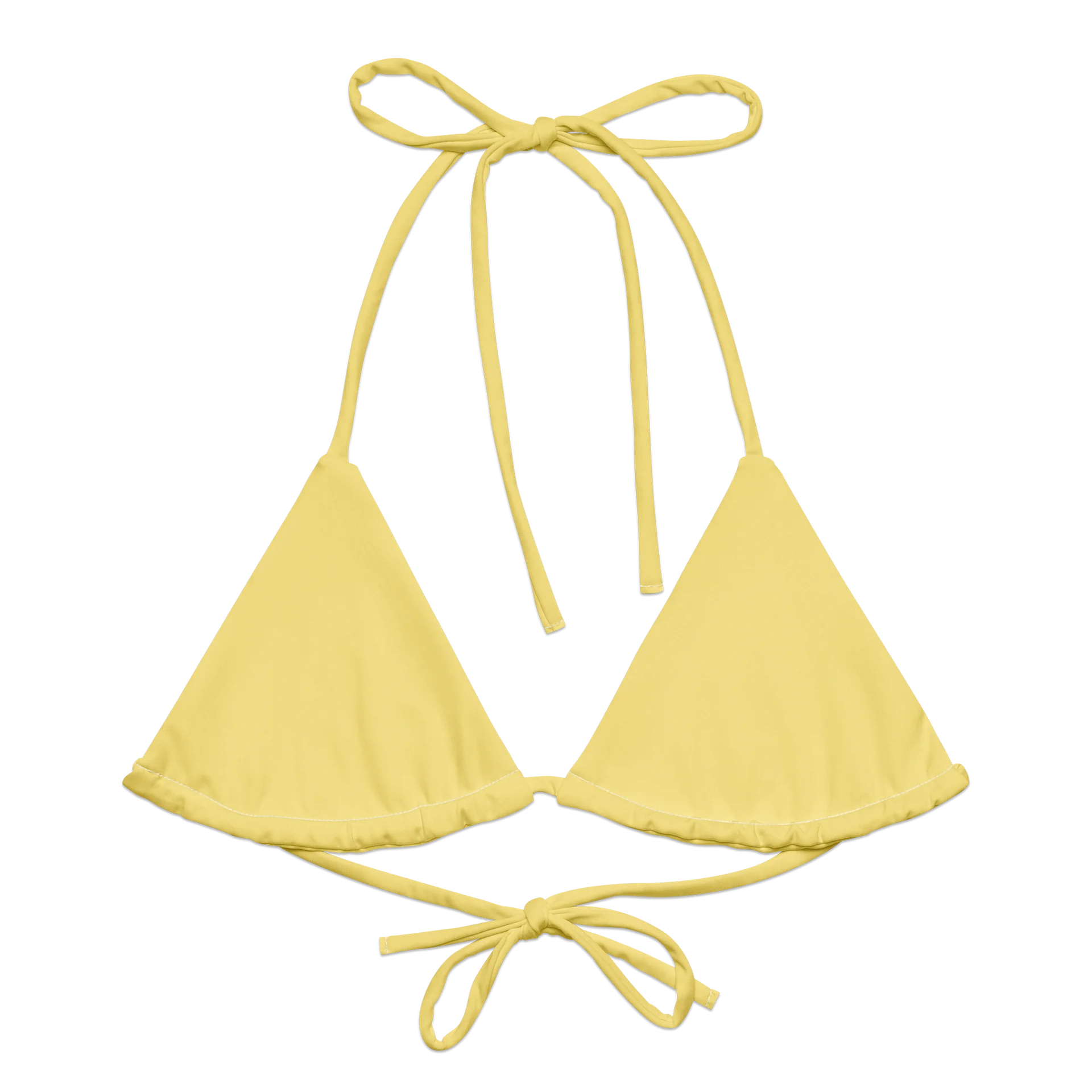 Soft Pale Yellow All-Over Print Bikini Top product image (4)
