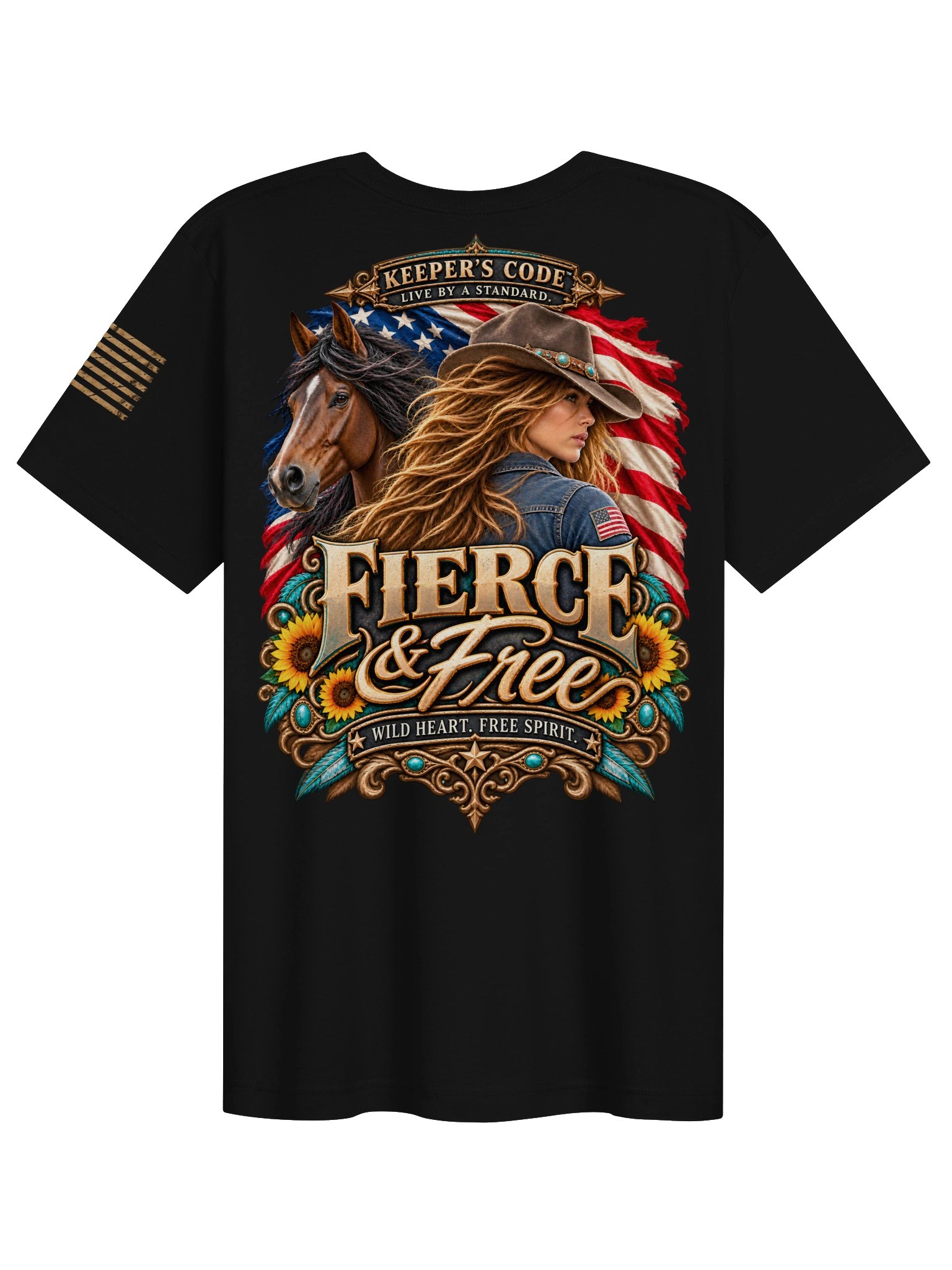 Women’s Fierce & Free Wild Mustang Western Graphic T-Shirt product image (3)