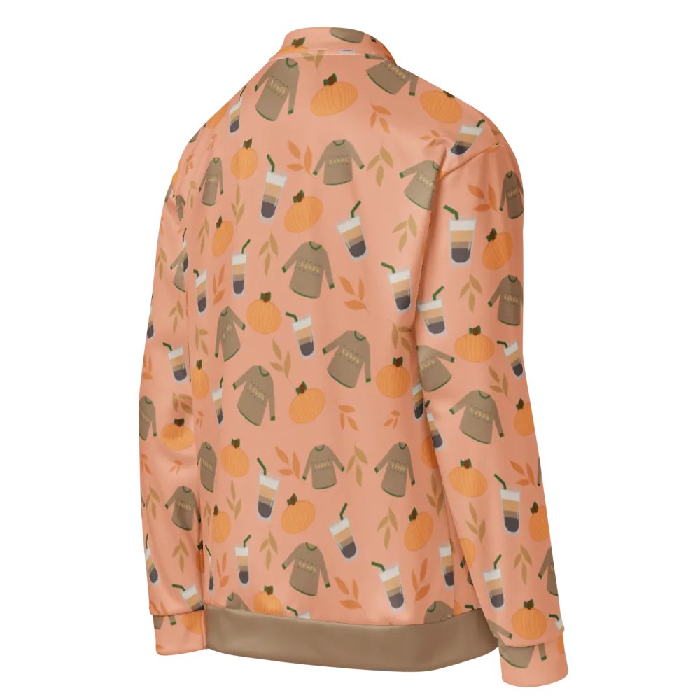 Cozy Fall Sweater Patterned Bomber Jacket product image (5)