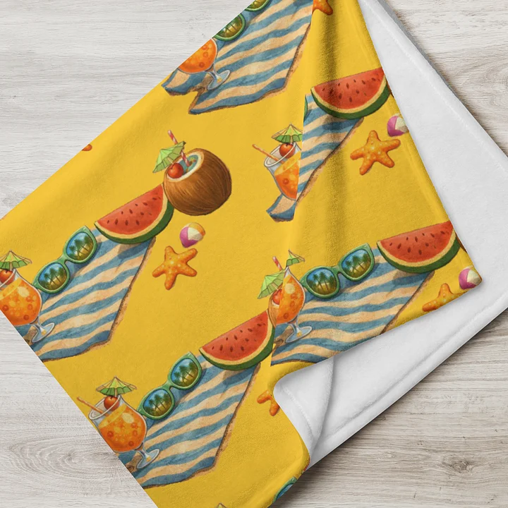 Cat brigade summer Printed Throw Blanket product image (2)