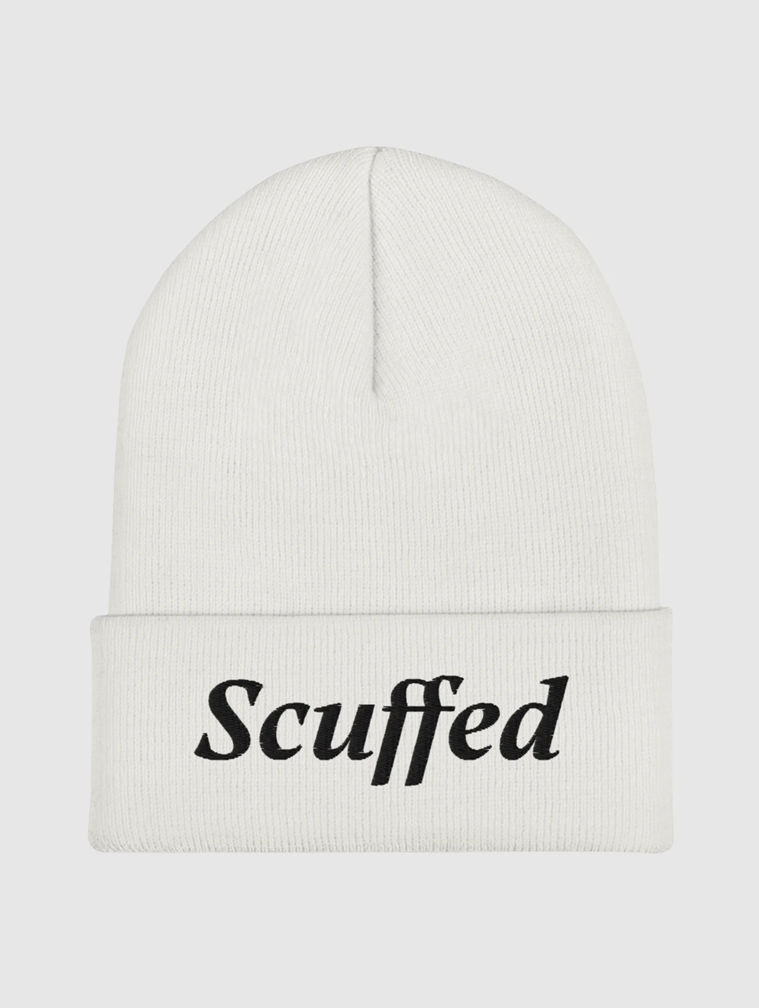 Cuffed and Scuffed Beanie (White) product image (2)