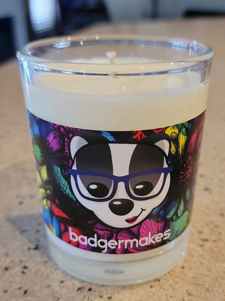 BadgerMakes Tie-Dye Flower Soy Wax Candle - Unscented product image (1)