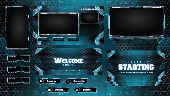 Blue Elegance Stream Overlay Package product image (1)