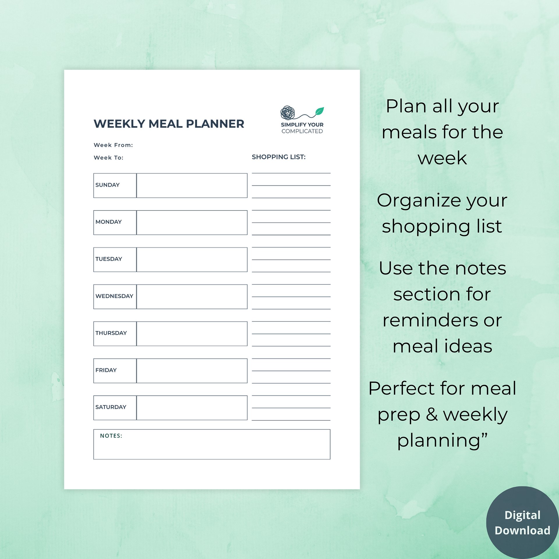 Weekly Meal Planner product image (2)