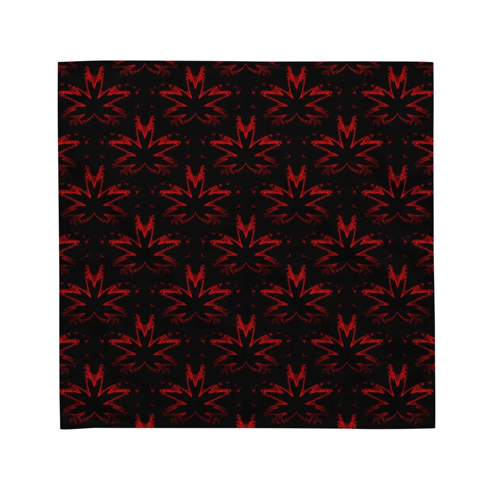 Red Black Twisted Budz Cannabis Bandana, Weed Leaf Pattern Stoner Fashion Accessory product image (2)
