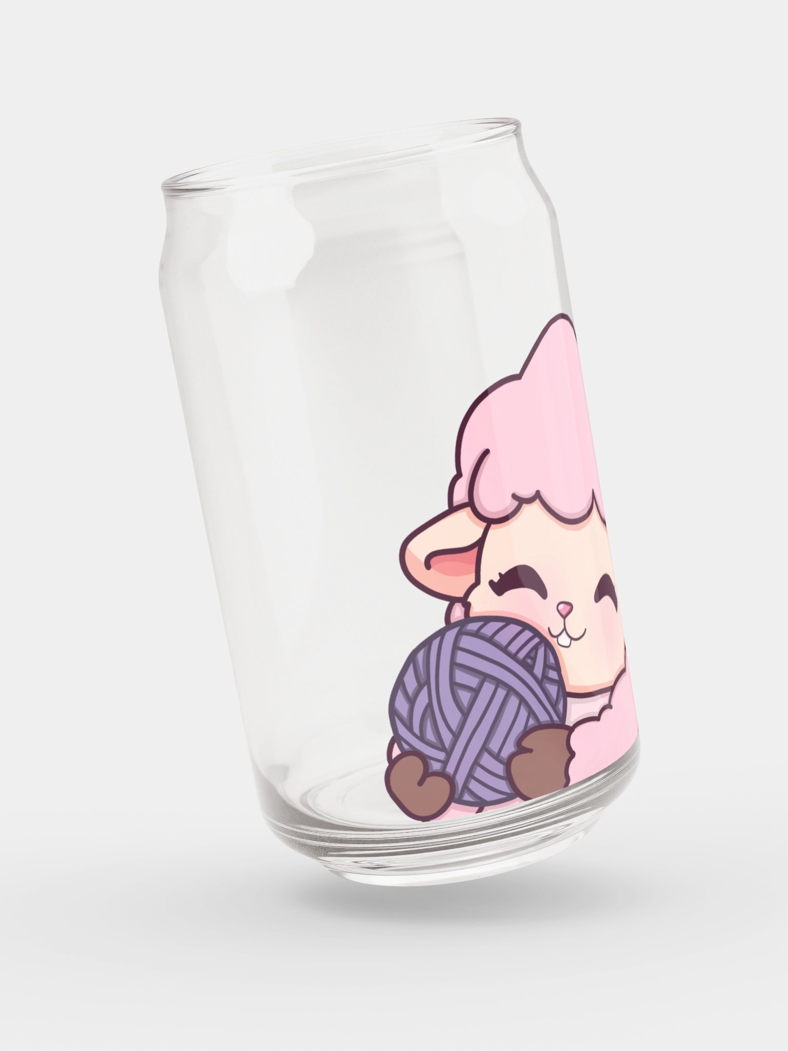 Sheep Hugging Yarn Ball Glass product image (3)