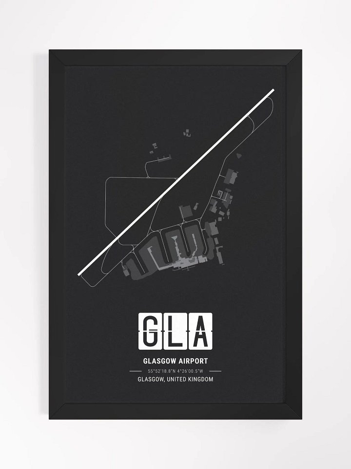 Framed Airport GLA Premium Map On Matt Paper product image (1)