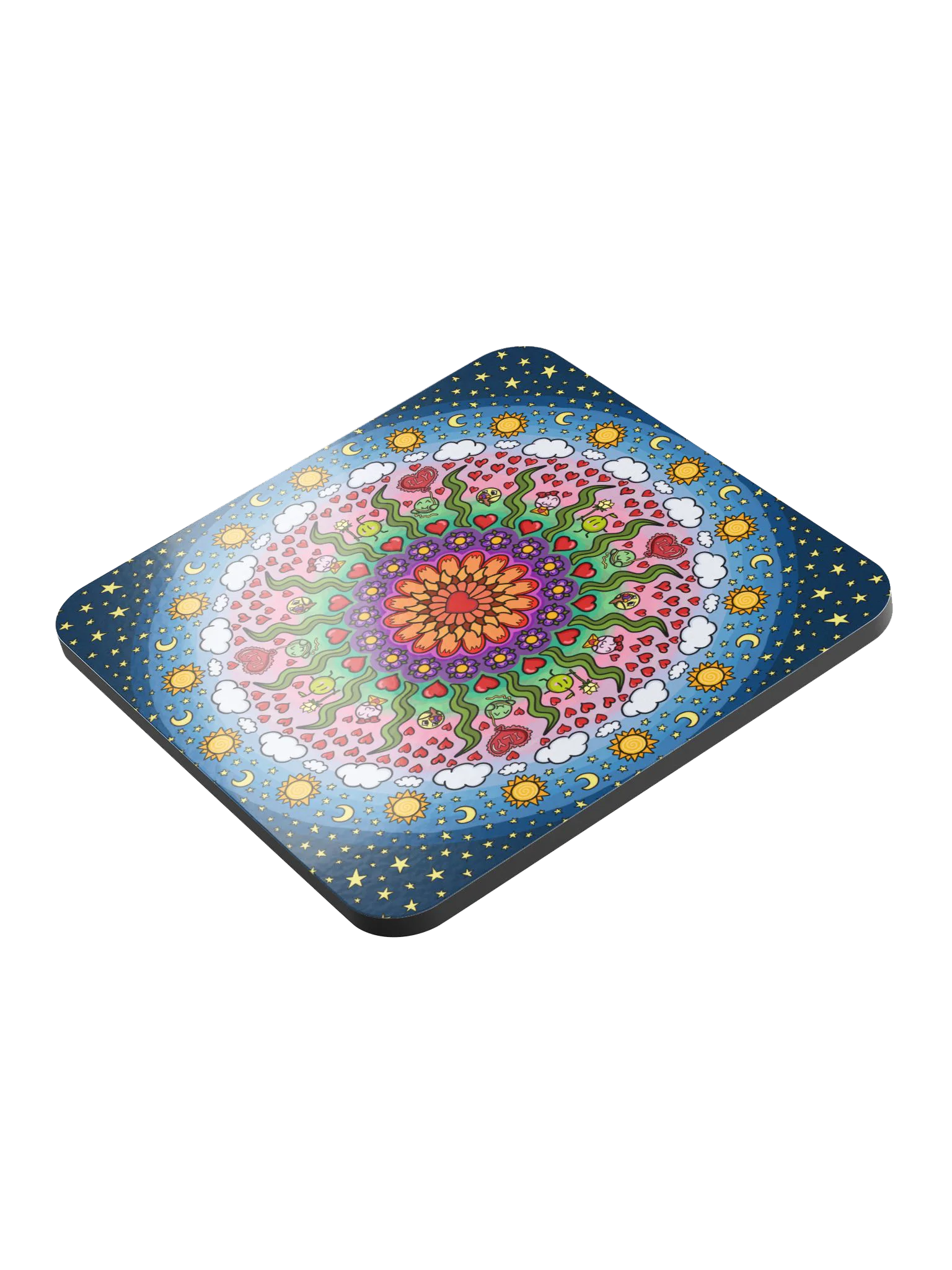 Dango Valentines Mandala - Glossed Cork Coaster product image (3)
