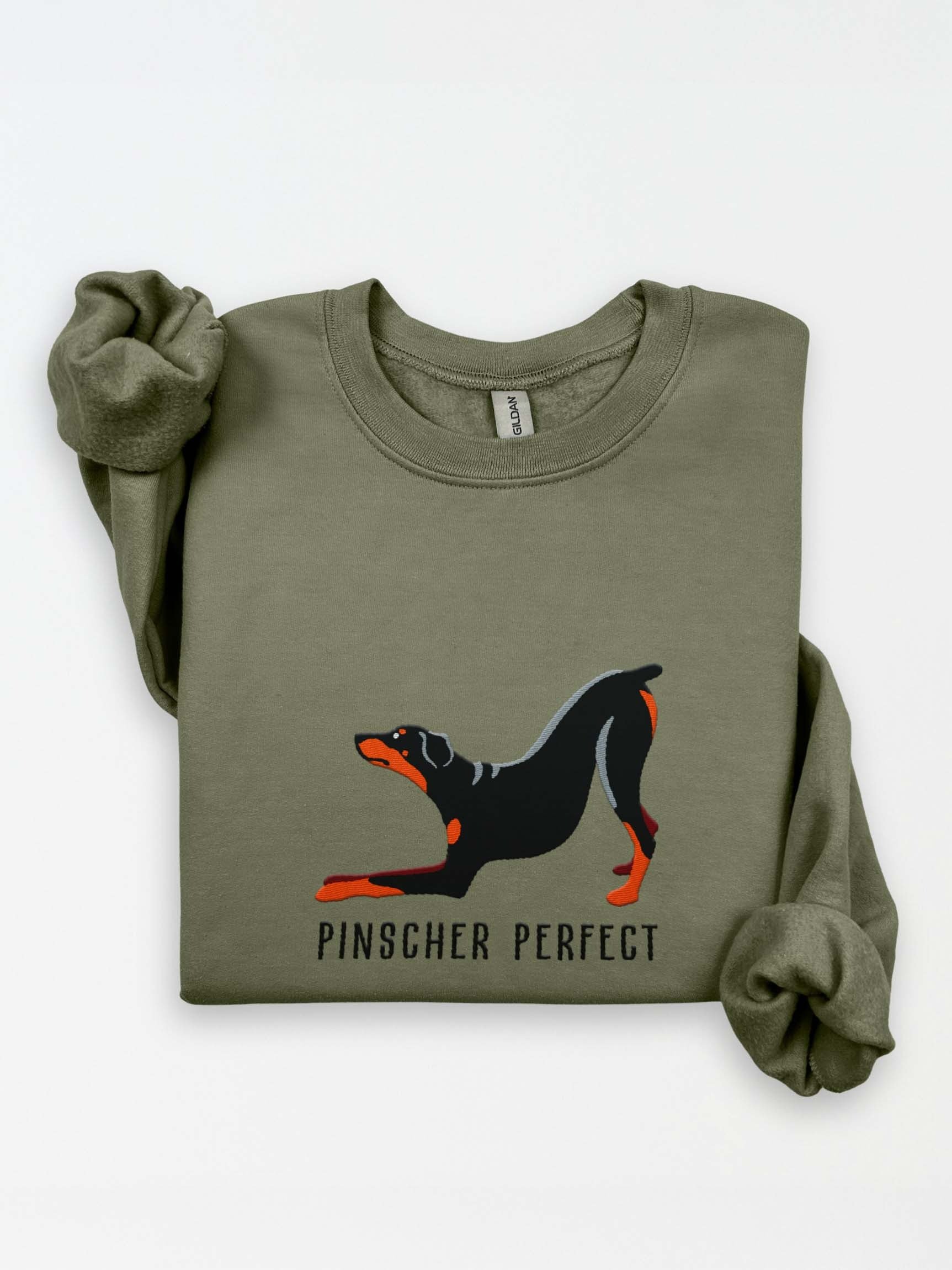 Pinscher Perfect Sweatshirt(Embroidered) of a Doberman Pinscher(Full Ears) product image (1)