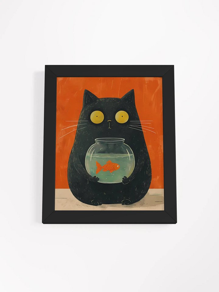 Whimsical Cat and Fishbowl Poster product image (2)