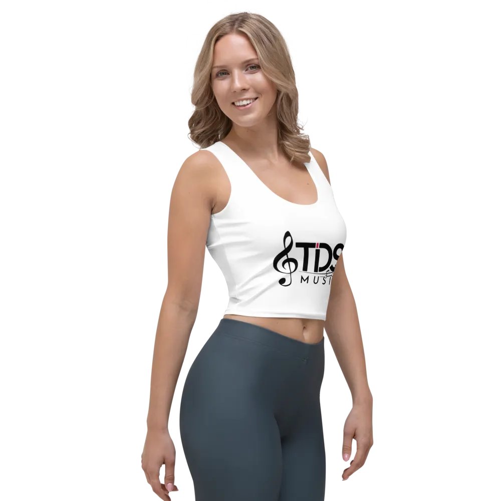 TDS Music Women's Crop Top T-Shirt - Stylish White with Musical Design product image (4)