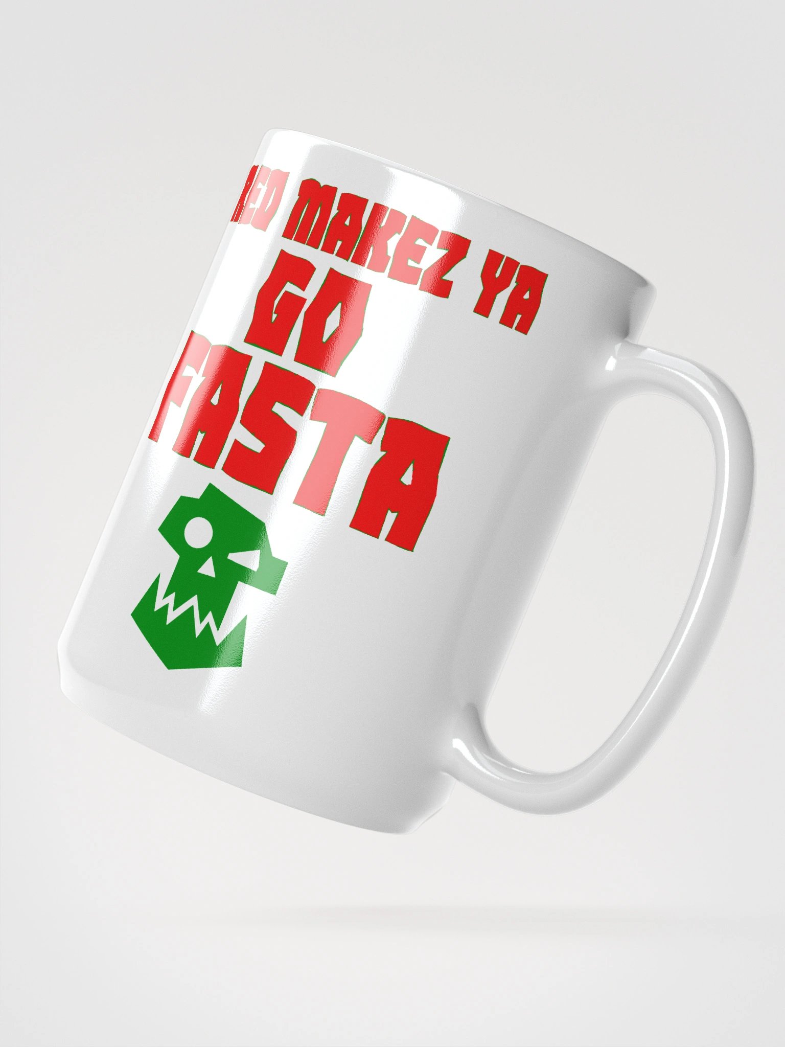 Red Makez Ya Go Fasta Ork Skull Mug product image (3)
