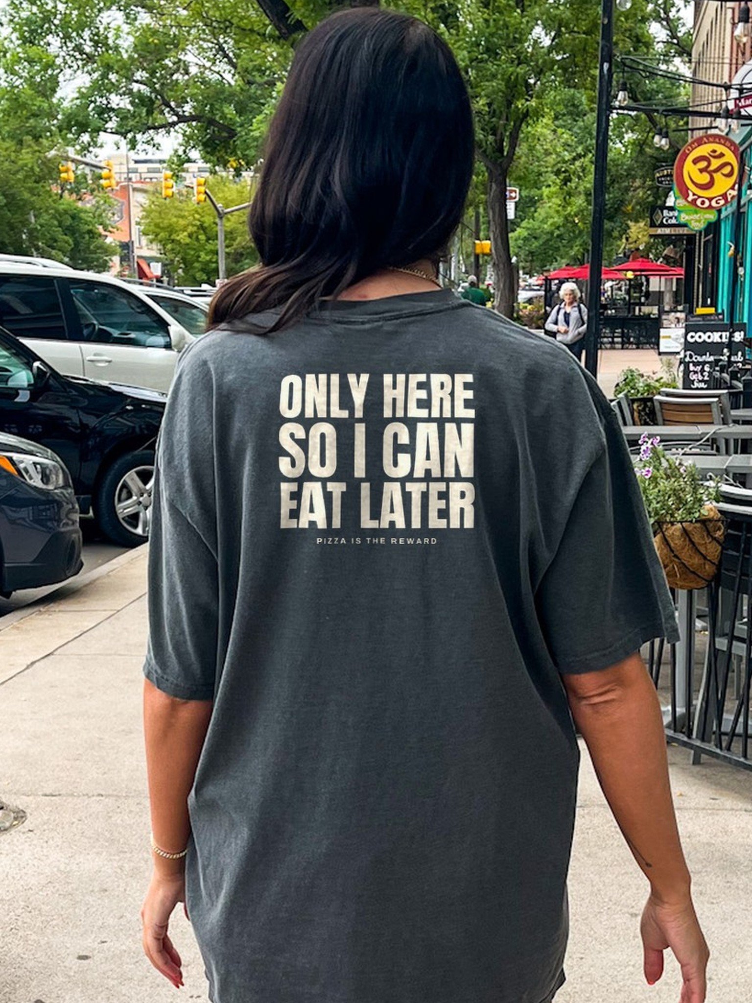 Only Here So I Can Eat Later Oversized Gym Tee | Pump Cover product image (1)