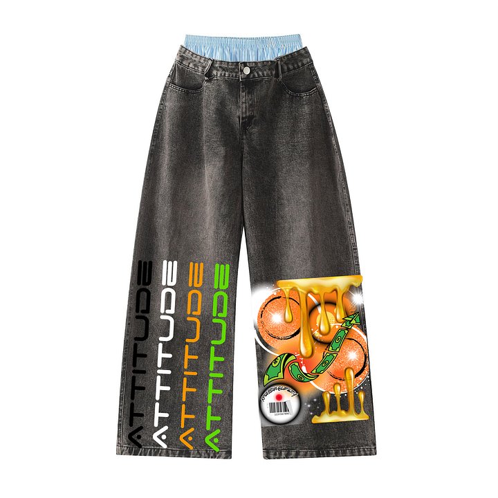 ATTITUDE DEM JEANS 👖👖🤔🤔🔥🔥🔥✨✨ ABSTRACT BLACK product image (1)