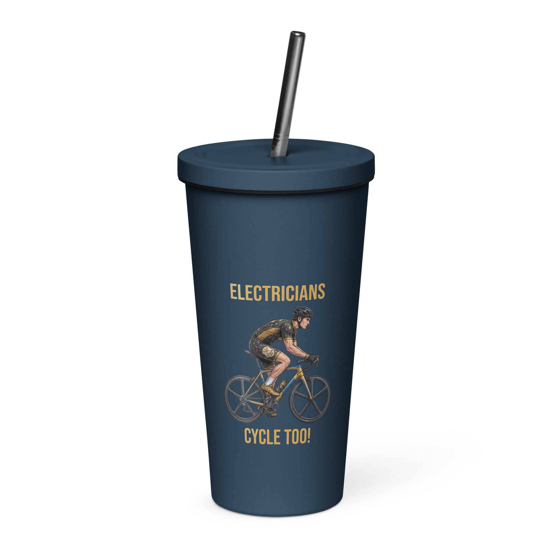 Electrician Athlete Tumbler with Straw | Mens Cycling Edition product image (11)