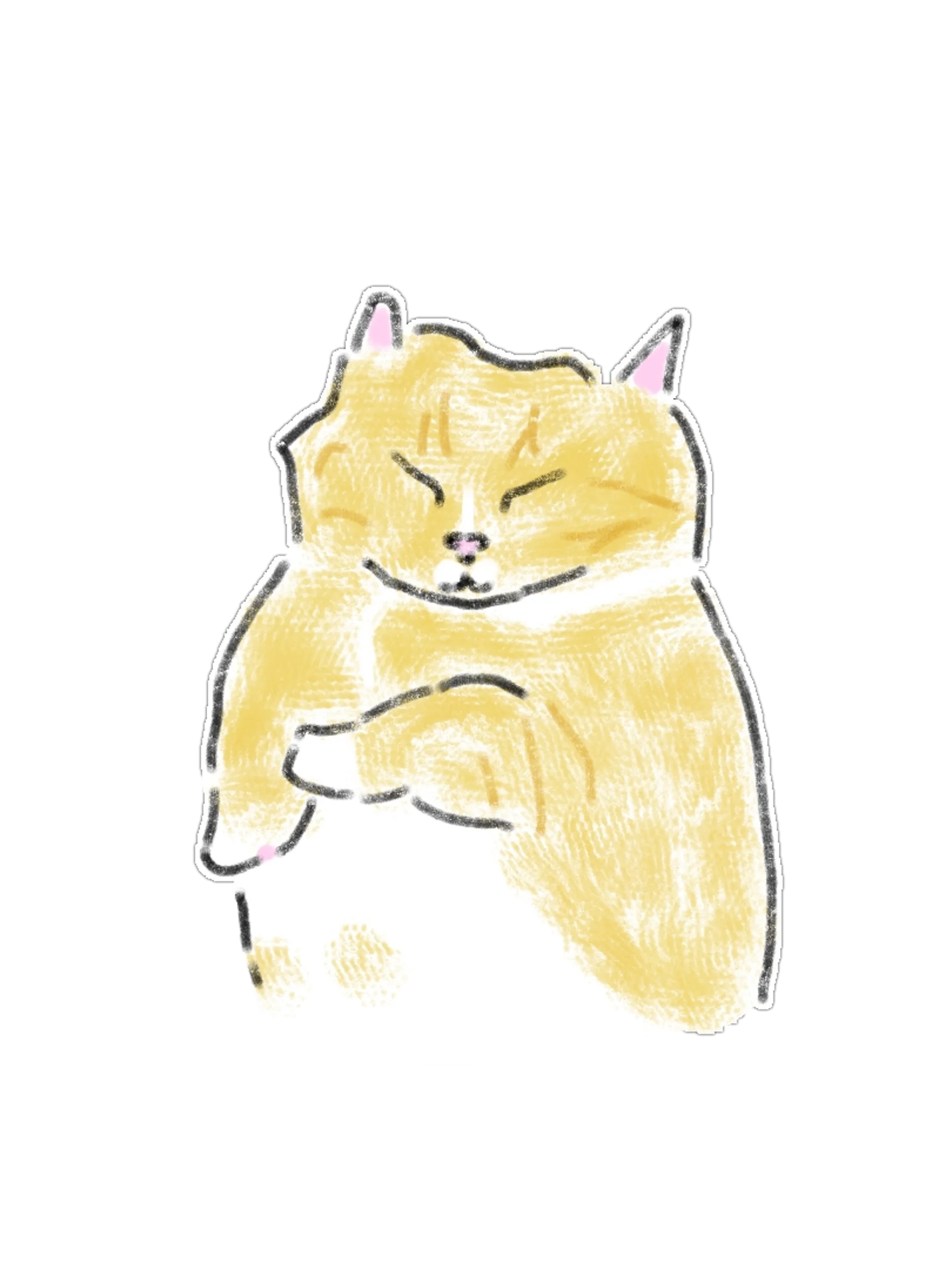 Aesthetic Hand-Drawn Watercolor Cat Sticker & Clipart Pack product image (6)