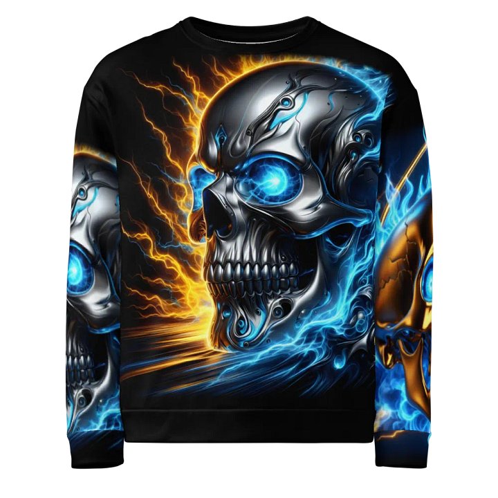 Futuristic Skull Glow - Unisex Sweatshirt #16 product image (1)