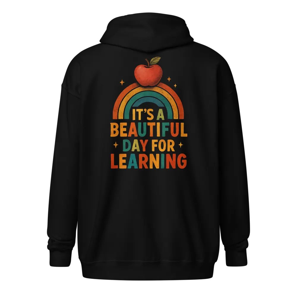 Beautiful Day for Learning Zip Hoodie – Colorful Teacher Sweatshirt product image (1)