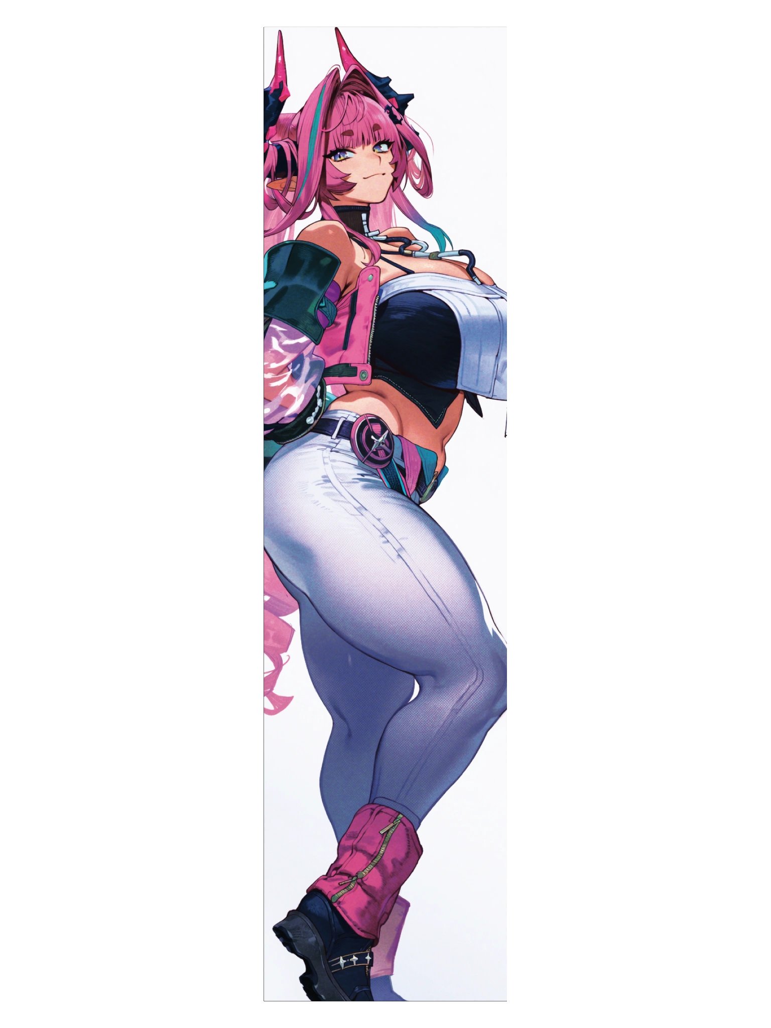 Pink Horn and Hair Girl Long Sticker product image (3)