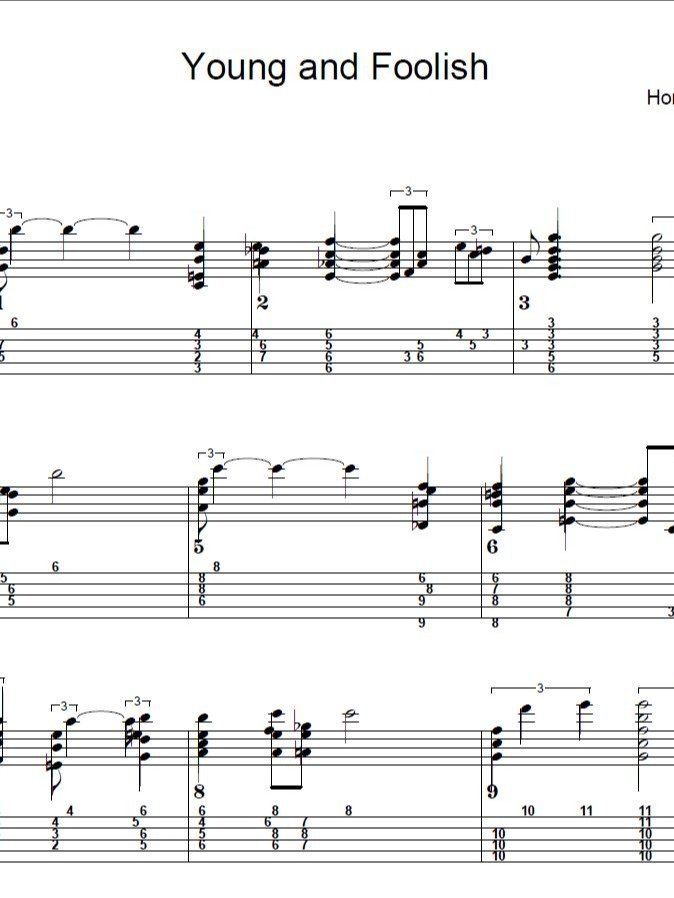 Young and Foolish - Guitar sheet music product image (1)