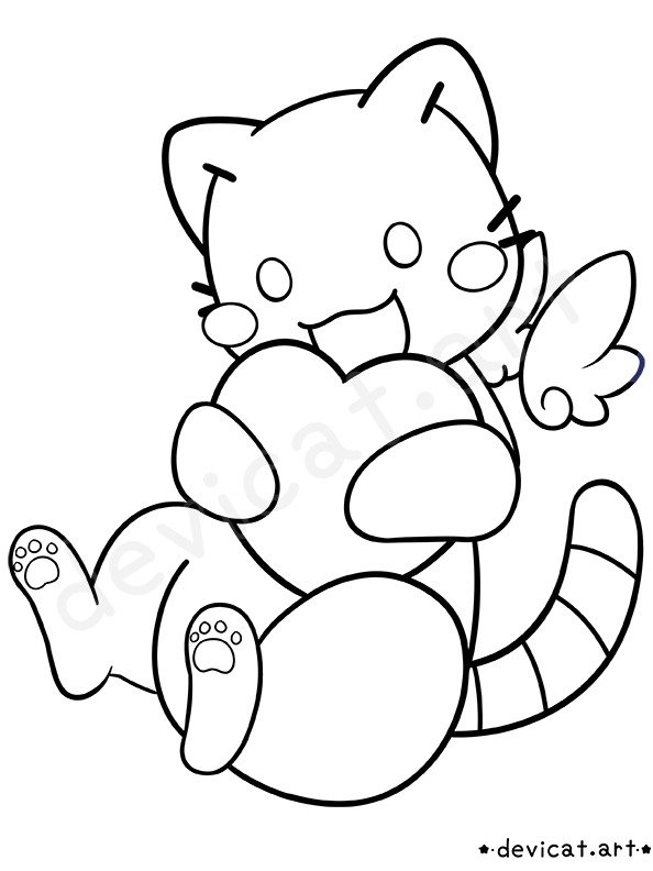 CandiCat Cupid 2025 Coloring Page product image (1)