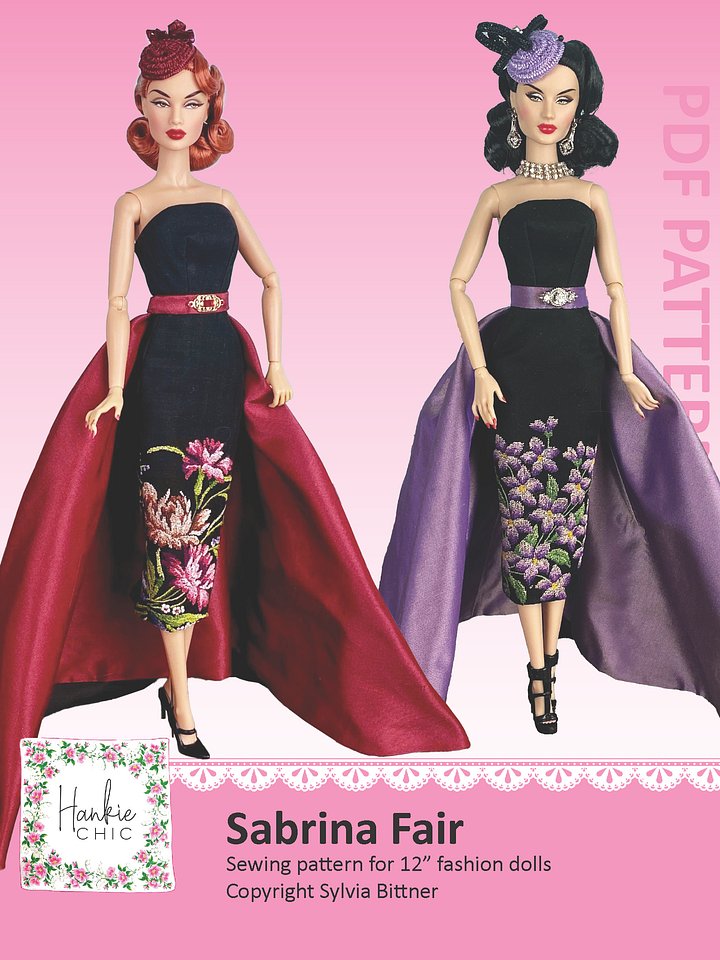 Sabrina Fair sewing pattern for 12" fashion dolls product image (1)