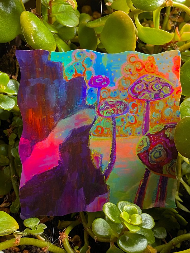 Mario 64 Trippy Trippy Mountain ~ holographic vinyl sticker product image (2)