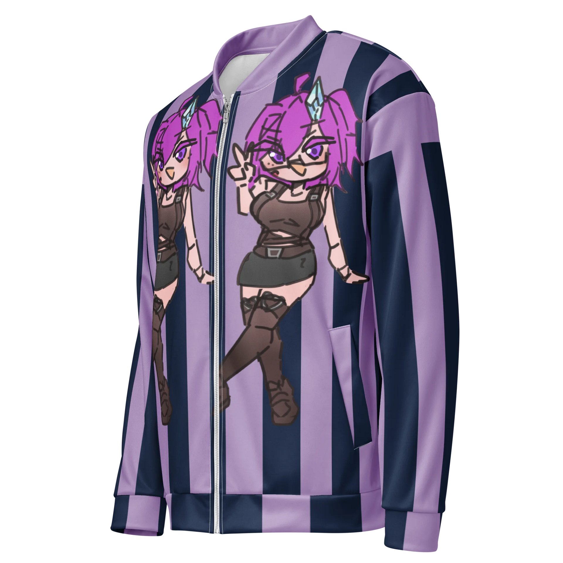 Unisex Gem Striped Bomber Jacket product image (3)