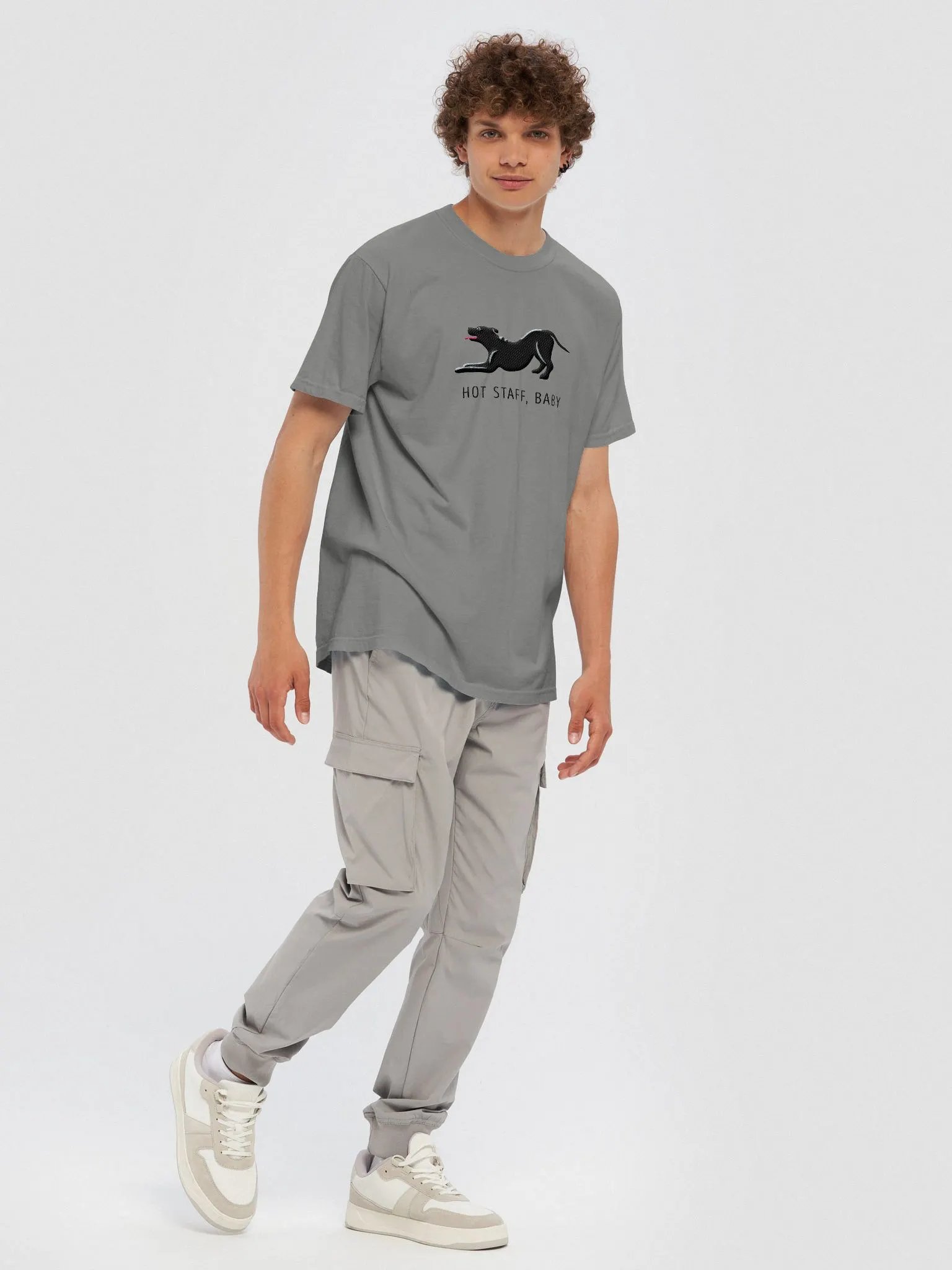 Hot Staff, Baby T-Shirt(Embroidered) of a Staffordshire Terrier(Black) product image (9)