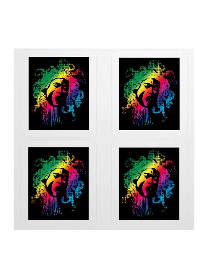 Sticker - Rainbow Halftone Medusa on Dark product image (1)