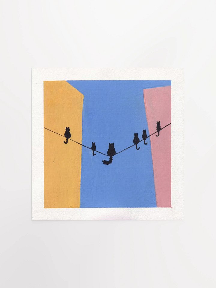 Cats on a wire Print product image (1)