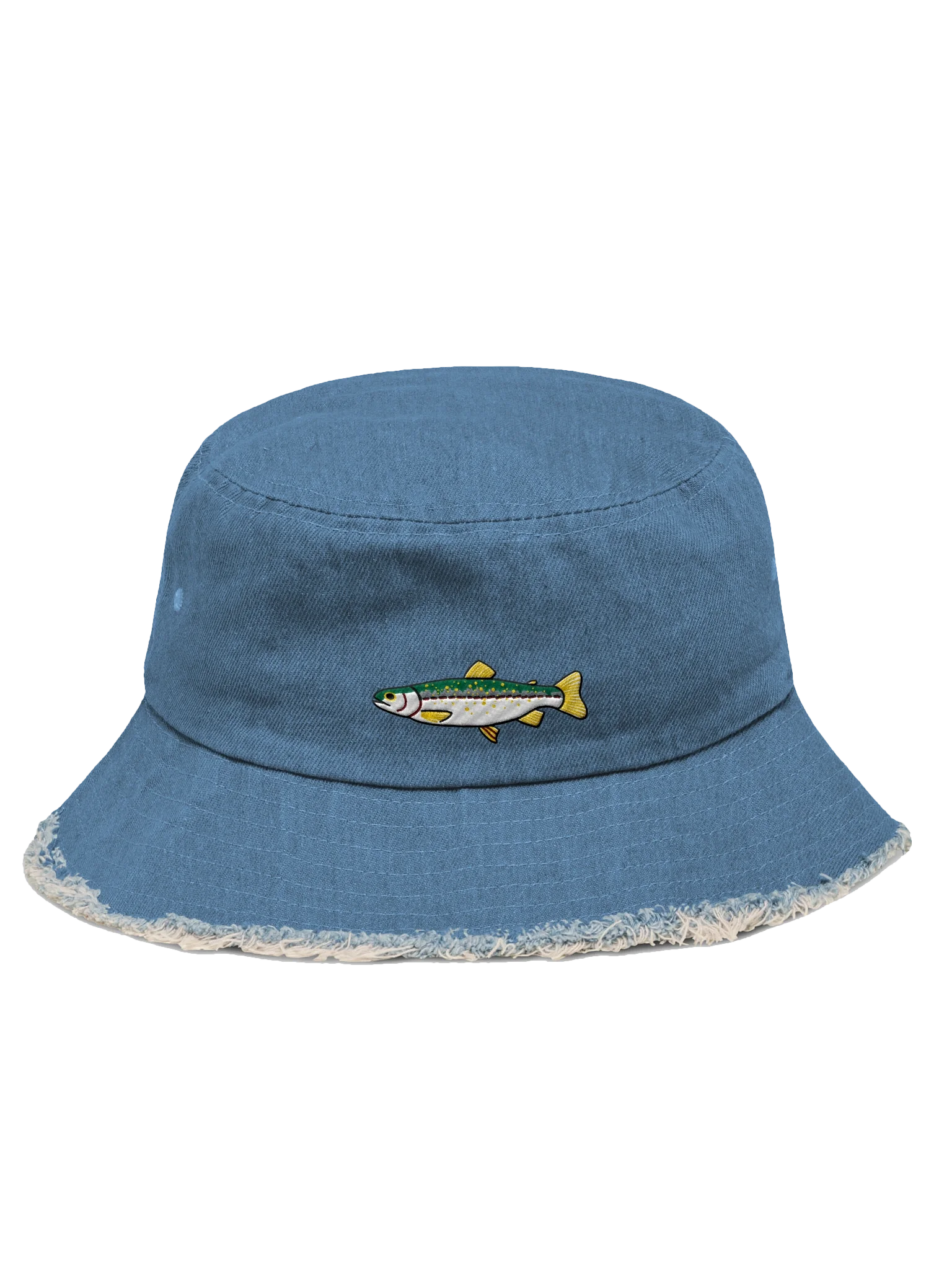 Embroidered Denim Trout Bucket Hat product image (1)