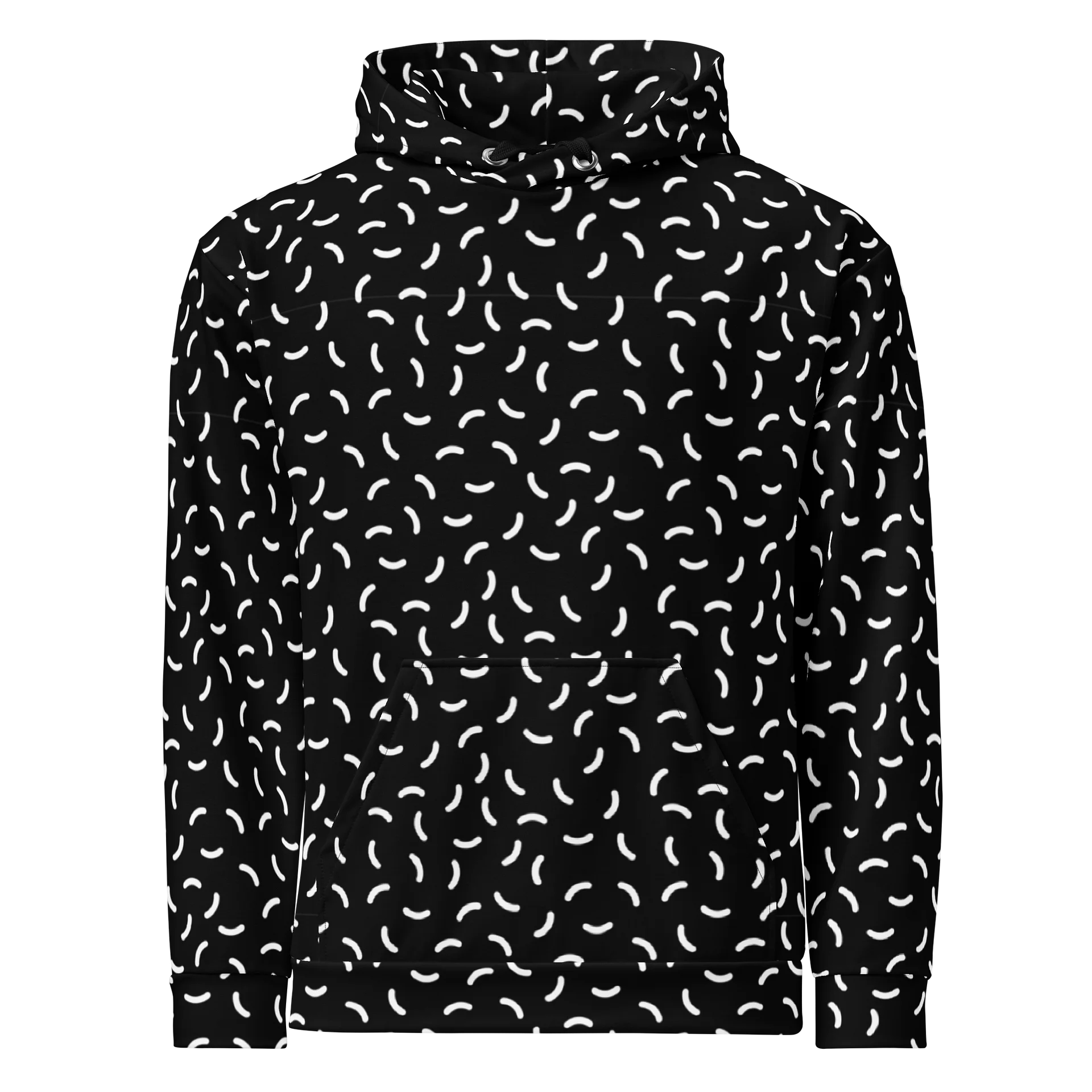 Versatile Black and White Pattern Hoodie for Everyday Wear product image (1)