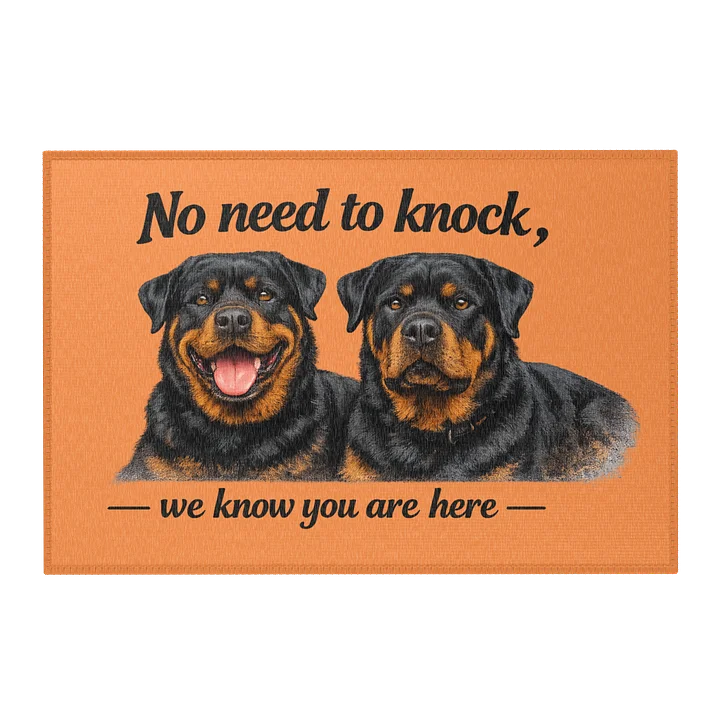 Rottweiler - No need to knock, we know you are here - Welcome Mat product image (1)