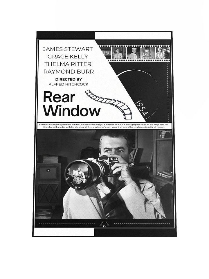Rear Window with James Stewart and Grace Kelly 1954 | Movie Poster | 12x18 Wall Art product image (1)