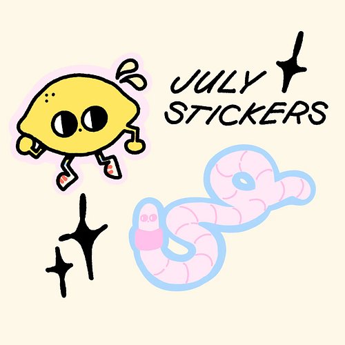 Just realized I never posted my July Patreon stickers here! You still have two days to go sign up to get these cuties 🩵 link ...