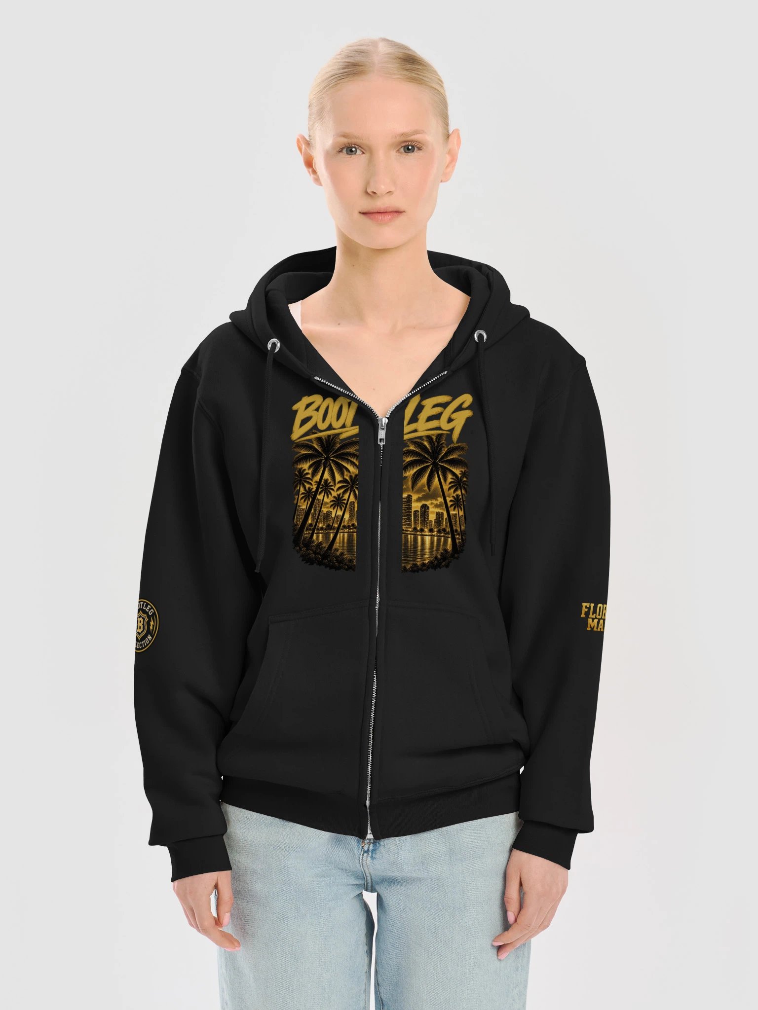 BOOTLEG Letterman Design Zip-Up Hoodie product image (9)