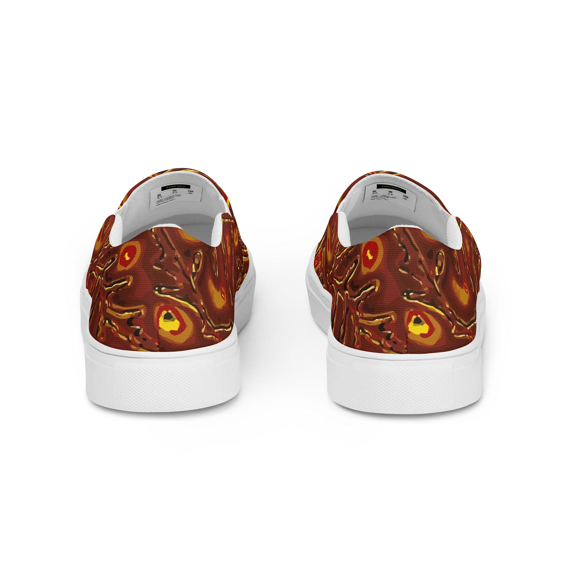 Women’s Japanese Fiery Abstract Slip-On Canvas Shoes product image (4)