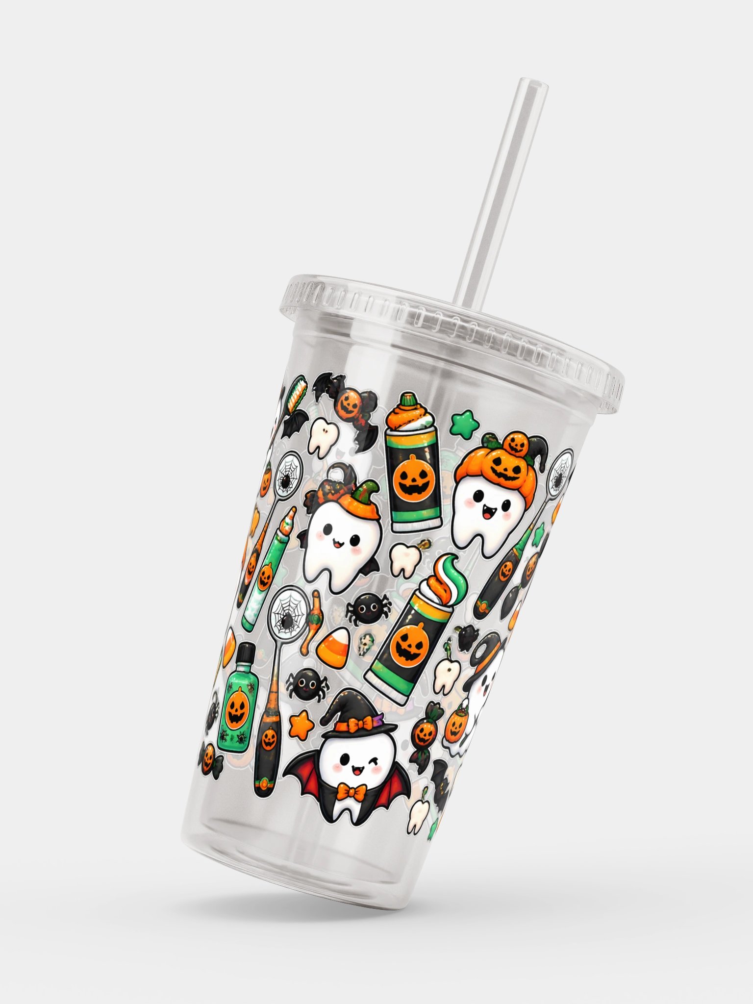 Halloween X Dentist Vibes Clear Dual Wall Tumbler 16 Oz (473 ml) product image (2)