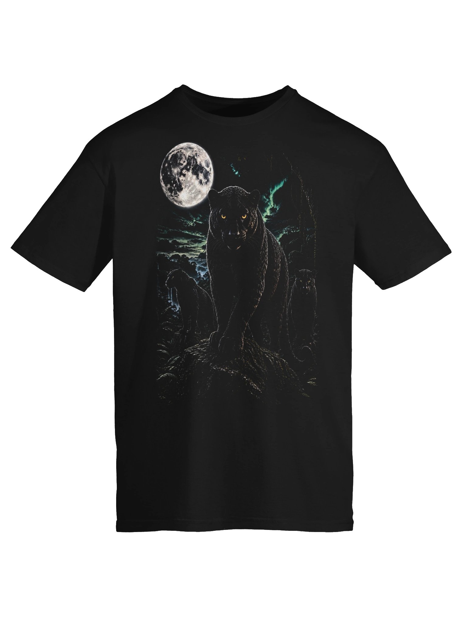 Black Panther Howling Moon Tshirt | Legendary Wildlife Shirt product image (5)