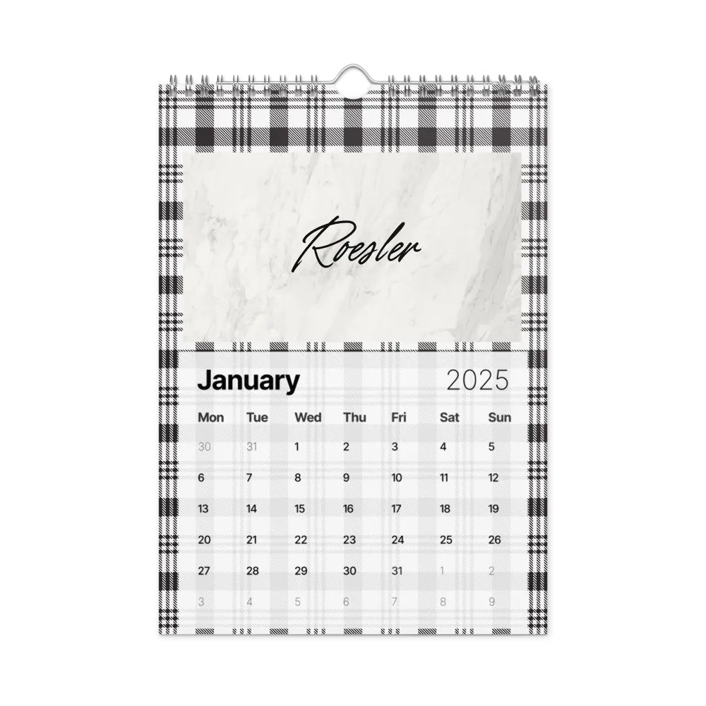 Marble Monogram Wall Calendar 2025 product image (6)