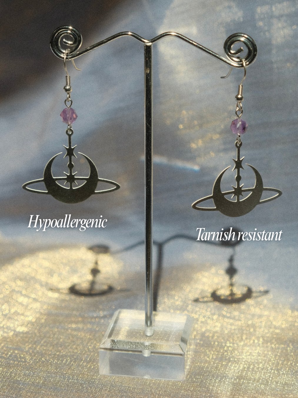 Amethyst Saturn Earrings product image (5)