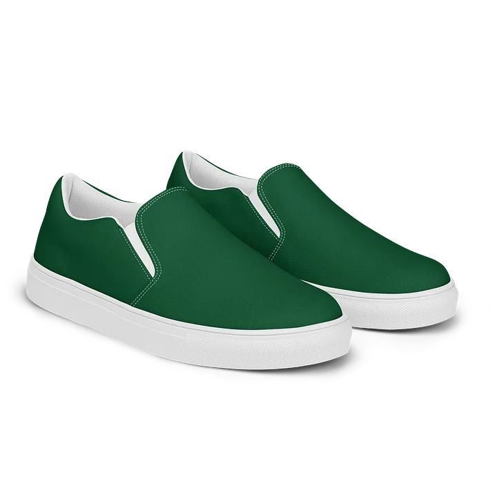 The "Studio-to-Street" Slip-On Sneakers - Emerald Green Canvas product image (2)
