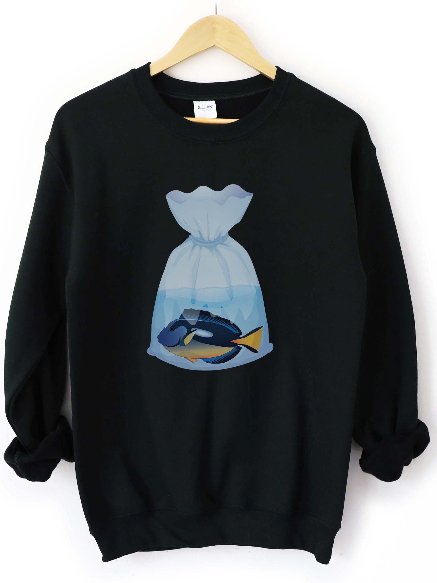 Blue Tang Fish Bag Sweatshirt – Funny Reef Tank & Saltwater Aquarium Graphic Sweatshirt product image (1)
