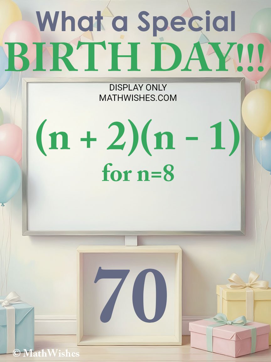 70th Birthday Card - Algebra Equation product image (1)